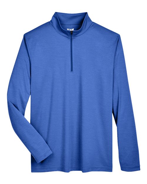 Team 365 TT31H, Men's Zone Sonic Heather Performance Quarter-zip Pullover, Sport Royal Heather
