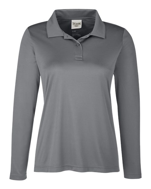 Team 365 TT51LW, Women's Zone Performance Long Sleeve Polo, Sport Graphite
