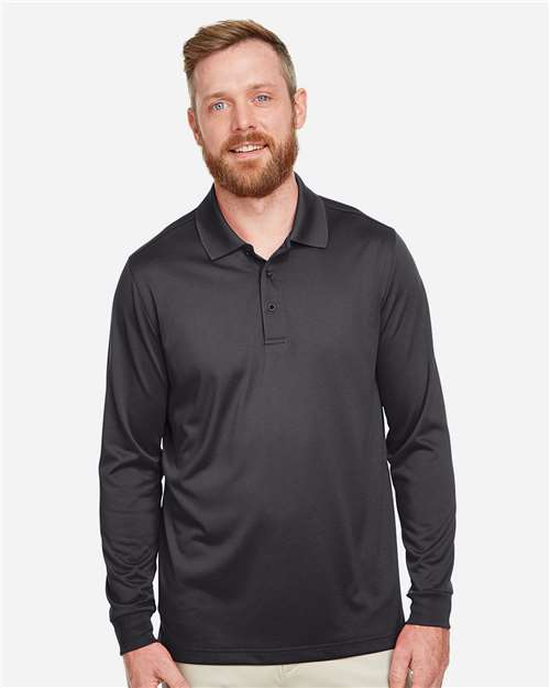 Harriton M348L, Men's Advantage Snag Protection Plus Il Long Sleeve Polo, Dark Charcoal