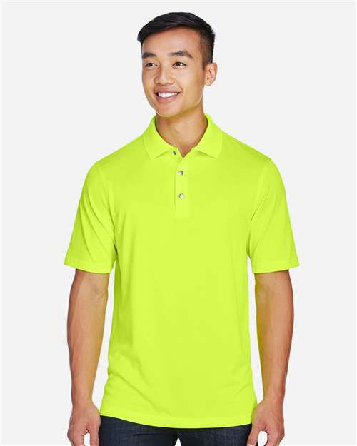 Harriton M345, Men's Advantage Snag Protection Plus Il Snap Placket Polo, Safety Yellow