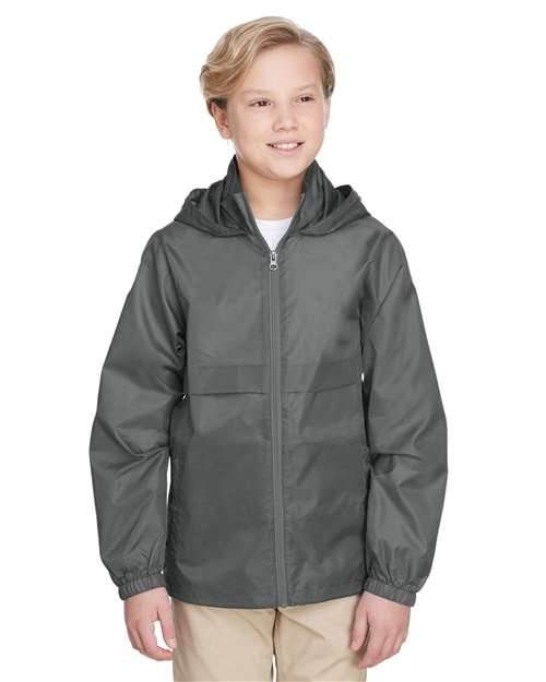 Youth Zone Protect Lightweight Jacket - - 13927 Sport Graphite 730D9 AB Exclusive Brands Activewear Back to School 2025 CA CA New ab Explore Corporate Explore Corporate Gifting & Incentives Explore Corporate Gifting - Budget Friendly Full-Zips Hooded Jackets New AB Outerwear Polyester - 100% S&S Exclusive Brands Safety Team 365 TT73Y Water Resistant Youth Zips