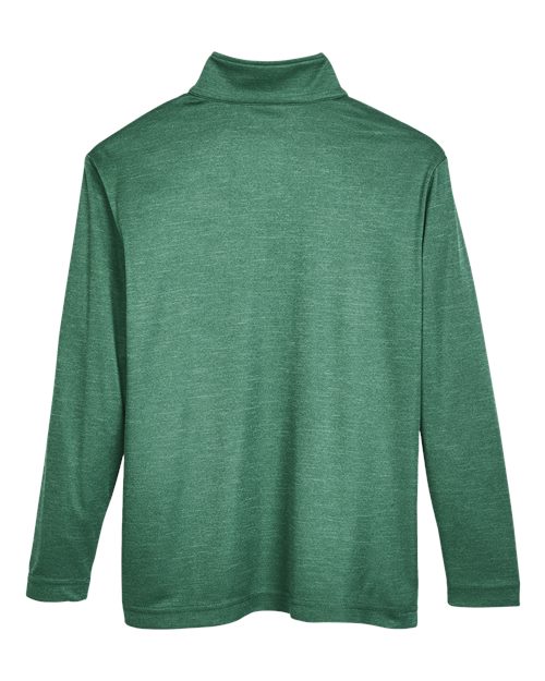 Team 365 TT31HY, Youth Zone Sonic Heather Performance Quarter-zip Pullover, Sport Forest Heather