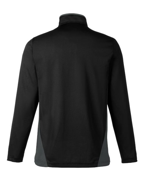 Harriton M786, Men's Flash Snag Protection Plus Il Colorblock Quarter-zip Pullover, Black/ Dark Charcoal