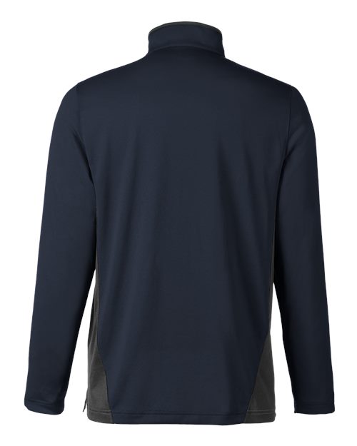 Harriton M786, Men's Flash Snag Protection Plus Il Colorblock Quarter-zip Pullover, Dark Navy/ Dark Charcoal
