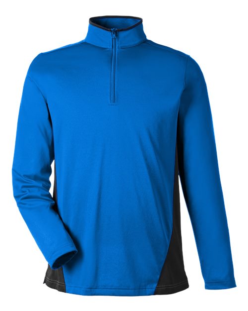 Harriton M786, Men's Flash Snag Protection Plus Il Colorblock Quarter-zip Pullover, True Royal/ Black