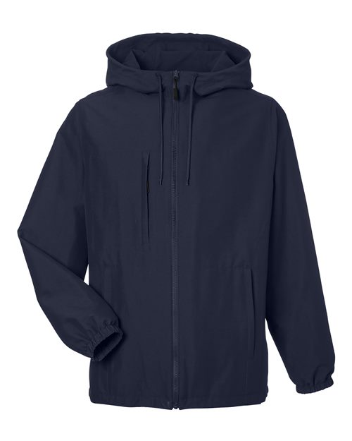 Harriton M73, Unisex Flex Twill Hooded Jacket, Dark Navy