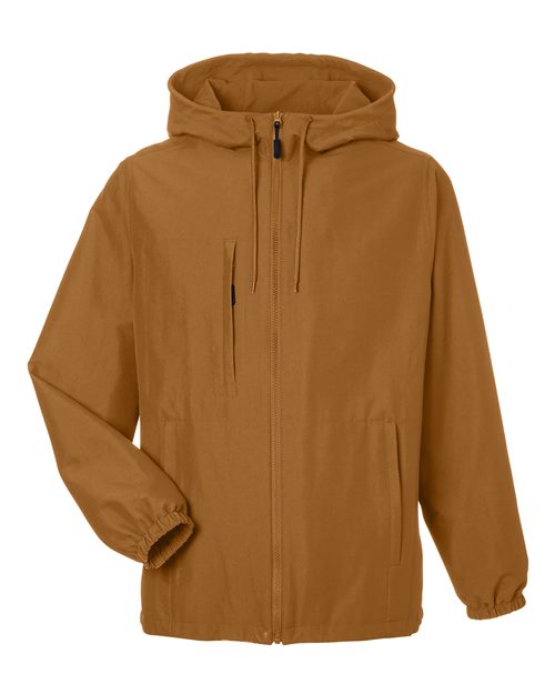 Harriton M73, Unisex Flex Twill Hooded Jacket, Duck Brown