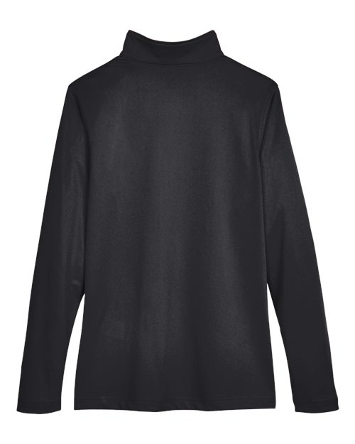 Harriton M748W, Women's Advantage Snag Protection Plus Quarter-zip Pullover, Black