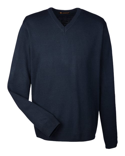 Harriton M420, Men's Pilbloc V-neck Sweater, Dark Navy