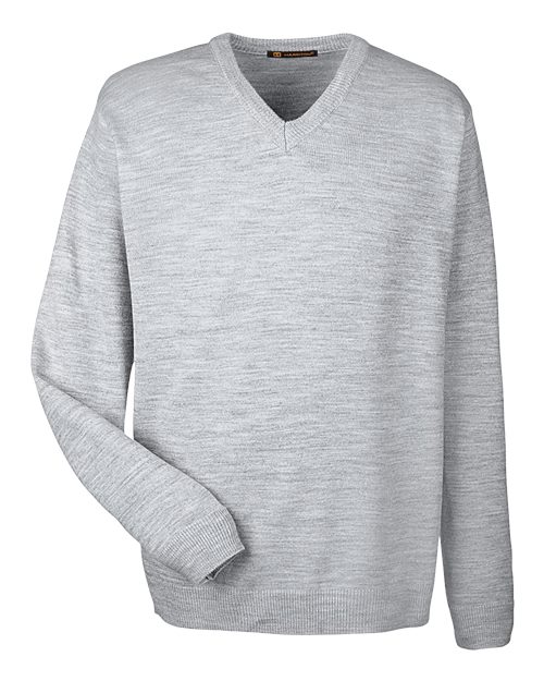 Harriton M420, Men's Pilbloc V-neck Sweater, Grey Heather