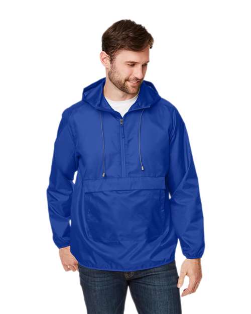 Unisex Zone Protect Packable Anorak Jacket - - 13938 Sport Royal 735D9 AB Exclusive Brands Activewear CA New ab Jackets Mens & Unisex New AB Outerwear Packables Polyester - 100% Pullovers Quarter-Zips S&S Exclusive Brands Team 365 TT77 Water Resistant Zips