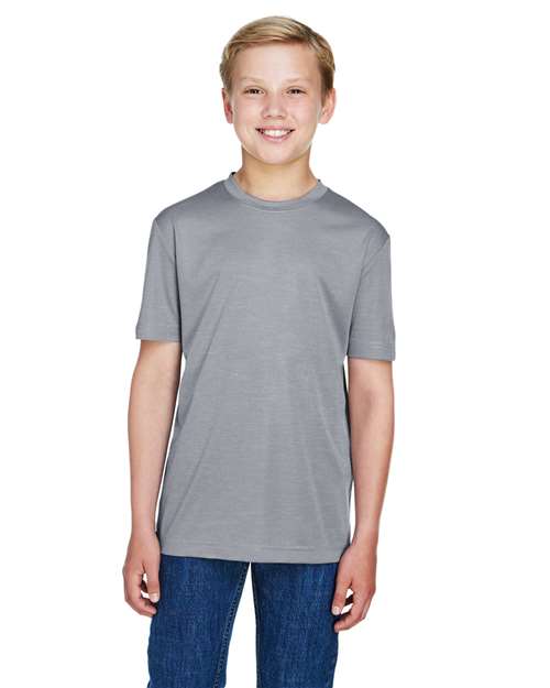 Youth Sonic Heather Performance T-Shirt - - 13941 Athletic Heather 3-3.9 oz 674D9 AB Exclusive Brands Back to School 2025 CA CA New ab Crewneck Moisture-Management New AB Performance Polyester - 100% S&S Exclusive Brands Short Sleeves Side Seams T-Shirts T-Shirts - Premium Team 365 Tops TT11HY Youth