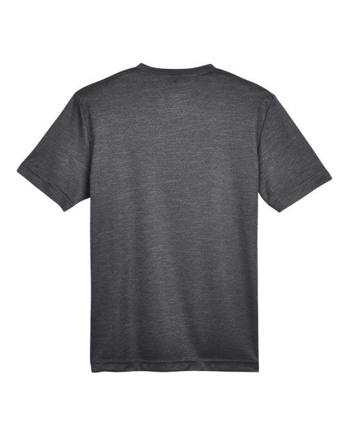 Team 365 TT11HY, Youth Sonic Heather Performance T-shirt, Dark Grey Heather