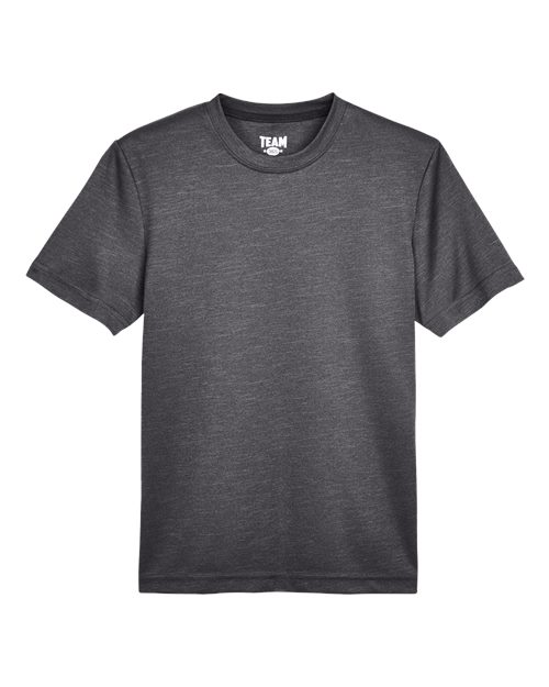 Team 365 TT11HY, Youth Sonic Heather Performance T-shirt, Dark Grey Heather