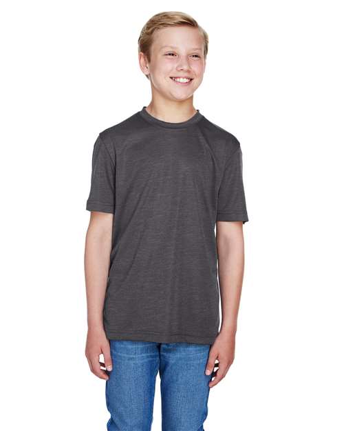 Youth Sonic Heather Performance T-Shirt - - 13941 Dark Grey Heather 3-3.9 oz 674D9 AB Exclusive Brands Back to School 2025 CA CA New ab Crewneck Moisture-Management New AB Performance Polyester - 100% S&S Exclusive Brands Short Sleeves Side Seams T-Shirts T-Shirts - Premium Team 365 Tops TT11HY Youth