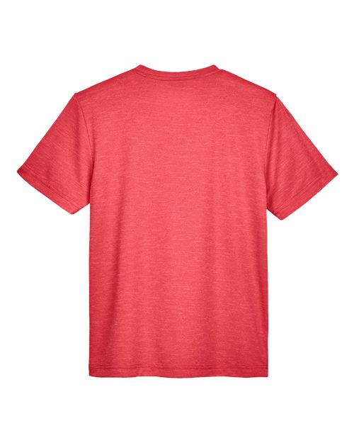Team 365 TT11HY, Youth Sonic Heather Performance T-shirt, Sport Red Heather