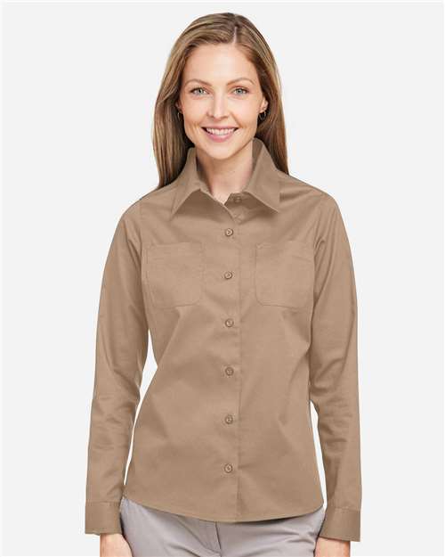 Harriton M585LW, Women's Advantage Il Workshirt, Khaki