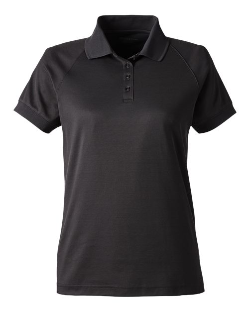 Harriton M208W, Women's Charge Snag And Soil Protect Polo, Black