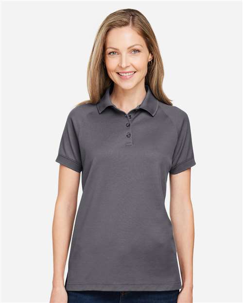 Harriton M208W, Women's Charge Snag And Soil Protect Polo, Dark Charcoal