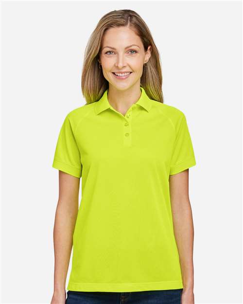 Harriton M208W, Women's Charge Snag And Soil Protect Polo, Safety Yellow
