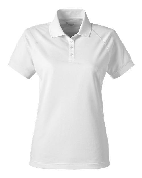 Harriton M208W, Women's Charge Snag And Soil Protect Polo, White