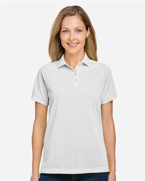 Harriton M208W, Women's Charge Snag And Soil Protect Polo, White