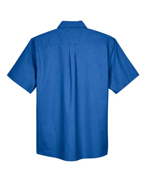 Harriton M600S, Men's Oxford Short Sleeve With Stain-release, French Blue
