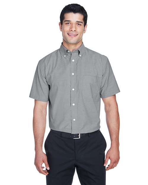 Men's Oxford Short Sleeve with Stain-Release - - 13955 Oxford Grey 270B9 4-4.9 oz AB Exclusive Brands CA New ab Cotton Dress Shirts Harriton M600S Mens & Unisex New AB Pockets Polyester S&S Exclusive Brands Short Sleeves Stain Resistant Tops Workwear Wovens Wovens & Dress Shirts Wrinkle Free