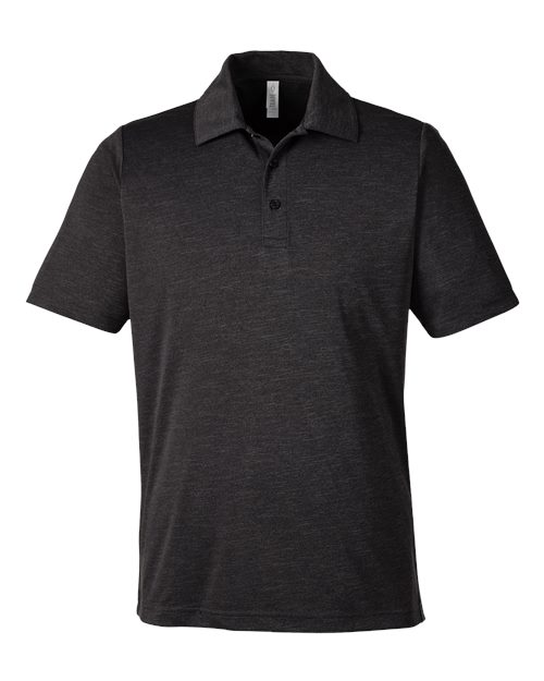 Team 365 TT51H, Men's Zone Sonic Heather Performance Polo, Black Heather