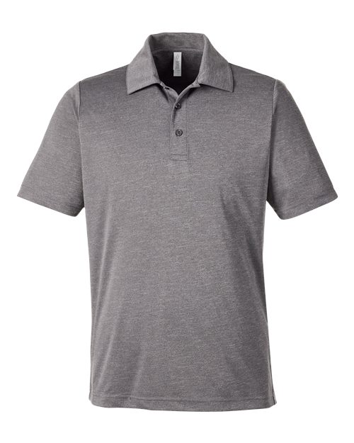 Team 365 TT51H, Men's Zone Sonic Heather Performance Polo, Dark Grey Heather