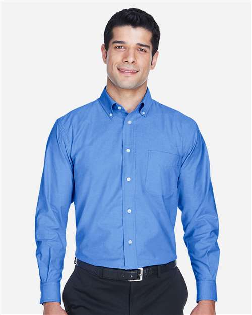 Harriton M600, Men's Oxford Shirt, French Blue