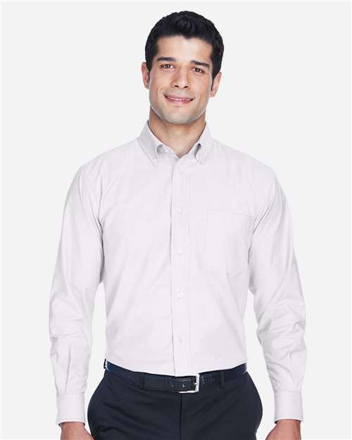 Harriton M600, Men's Oxford Shirt, White