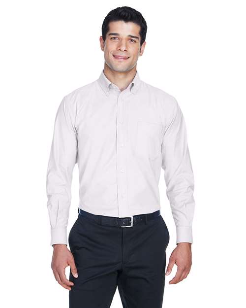 Men's Oxford Shirt - - 13967 White 269B9 4-4.9 oz AB Exclusive Brands CA New ab Cotton Dress Shirts Harriton Long Sleeves M600 Mens & Unisex New AB Pockets Polyester S&S Exclusive Brands Stain Resistant Tops Workwear Wovens Wovens & Dress Shirts Wrinkle Free