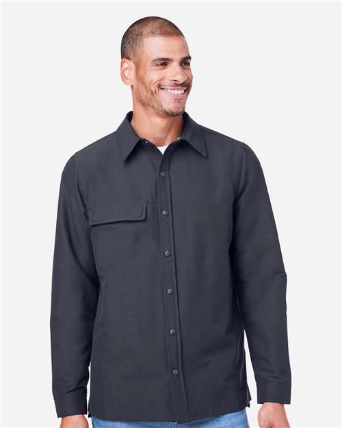 Harriton M72, Unisex Flex Twill Overshirt Jacket, Dark Charcoal