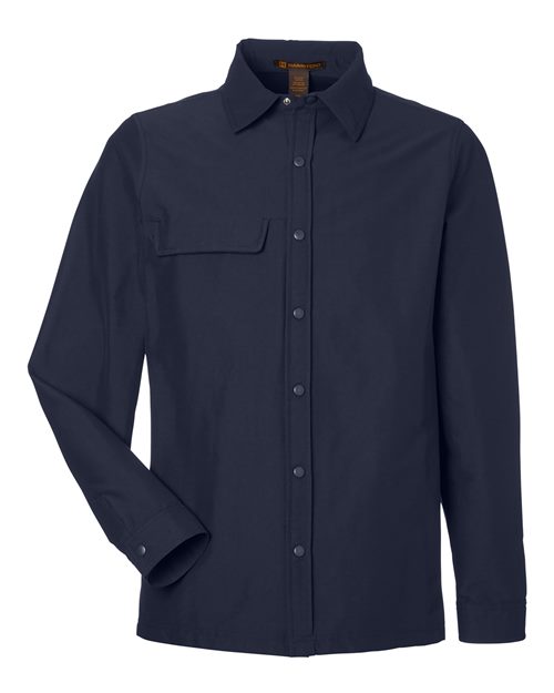 Harriton M72, Unisex Flex Twill Overshirt Jacket, Dark Navy