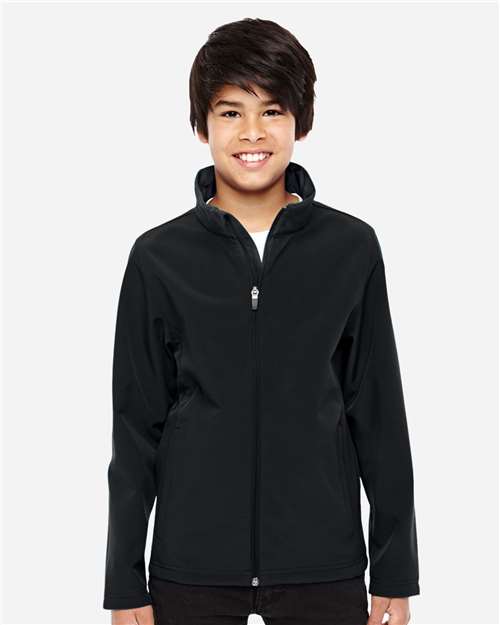 Team 365 TT80Y, Youth Leader Soft Shell Jacket, Black