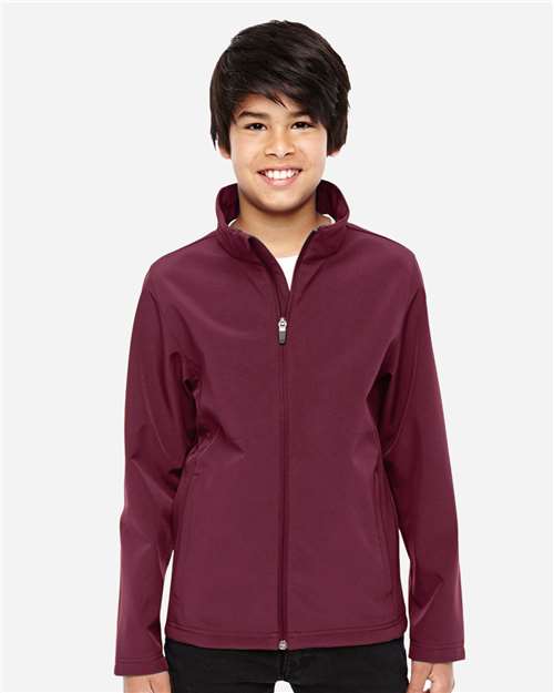 Team 365 TT80Y, Youth Leader Soft Shell Jacket, Sport Maroon