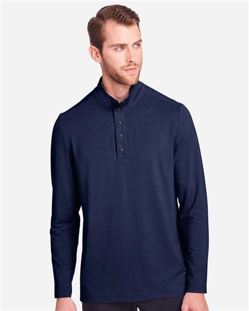 North End NE400, Men's Jaq Stretch Performance Snap-neck Pullover, Classic Navy