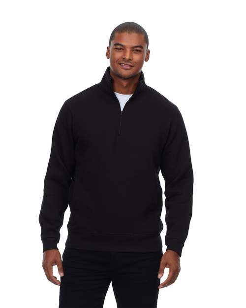 Unisex Ultimate Fleece Quarter-Zip Sweatshirt - - 14018 Black L 320Q 7-7.9 oz 791E0 8-8.9 oz CA New ab Fleece Mens & Unisex New AB Pullovers Quarter-Zips Recycled Sustainable Manufacturing Sustainable Materials Sustainable Styles Sweatshirts & Fleece Tear Away Threadfast Apparel Tops Zips