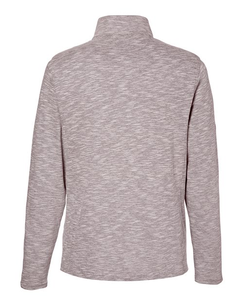 North End NE415, Men's Eclipse Jacquard Quarter-zip Pullover, Burgundy Heather