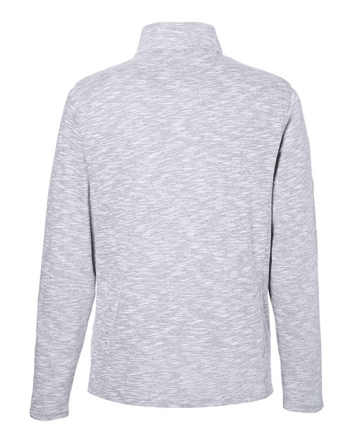 North End NE415, Men's Eclipse Jacquard Quarter-zip Pullover, Platinum Heather