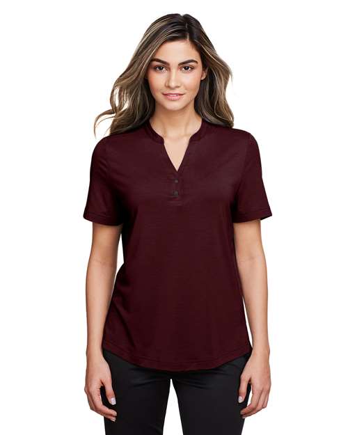 Women's JAQ Snap-Up Stretch Performance Polo - - 14042