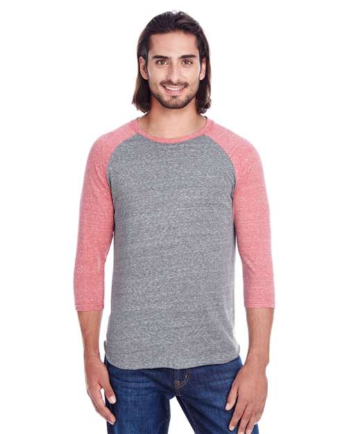 Unisex Triblend Three-Quarter Sleeve Raglan T-Shirt - - 14026 Grey Red Triblend 3/4 Sleeves 302G 4-4.9 oz 786E0 CA New ab Cotton - Ringspun Crewneck Fitted Mens & Unisex New AB Playbook - Restaurant & Hospitality Playbook - Restaurant & Hospitality Brand Merch Playbook Summer to School Raglans Recycled Side Seams T-Shirts T-Shirts - Long Sleeve Tear Away Threadfast Apparel Tops Triblends