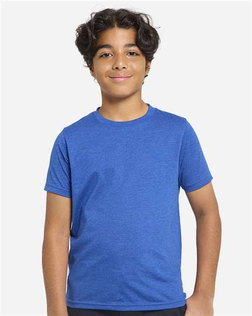 Youth Epic CVC T-Shirt - - 14056 Heather Royal 4-4.9 oz 814E0 CA New ab Cotton Crewneck New New AB Polyester Preshrunk Short Sleeves Sustainable Materials Sustainable Styles T-Shirts T-Shirts - Premium T1001B Tear Away Threadfast Apparel Tops Youth