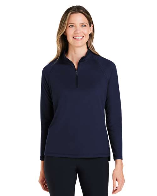 Women's Revive Coolcore® Quarter-Zip Pullover - - 14062 Classic Navy 175D3 4-4.9 oz AB Exclusive Brands Activewear Back to School 2025 CA CA New ab Long Sleeves Moisture-Management NE410W New AB North End Performance Polyester - 100% Pullovers Quarter-Zips Recycled Sun/UV Protection Sustainable Manufacturing Sustainable Materials Sustainable Styles Tops Womens Zips