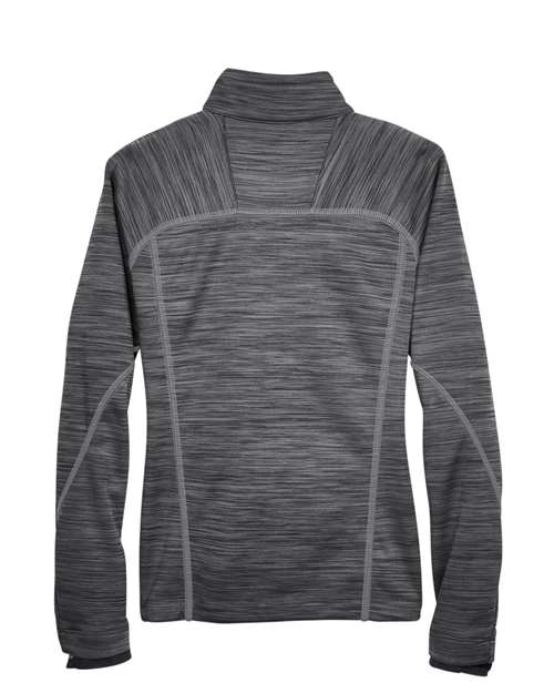 North End 78697, Women's Flux Mélange Bonded Fleece Jacket, Carbon/ Black