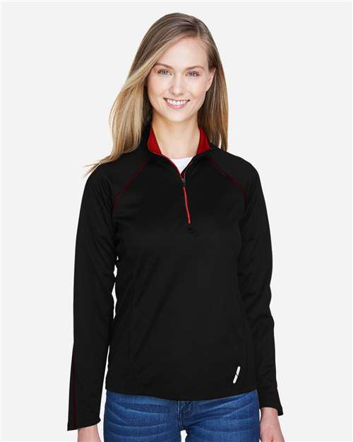 Women's Radar Performance Quarter-Zip Pullover - - 14066 Black Classic Red 117D3 78187 AB Exclusive Brands CA New ab Industrial & Workwear Industrial & Workwear - Office Jackets New AB North End Performance Polyester - 100% Pullovers Quarter-Zips S&S Exclusive Brands Tops Womens Zips