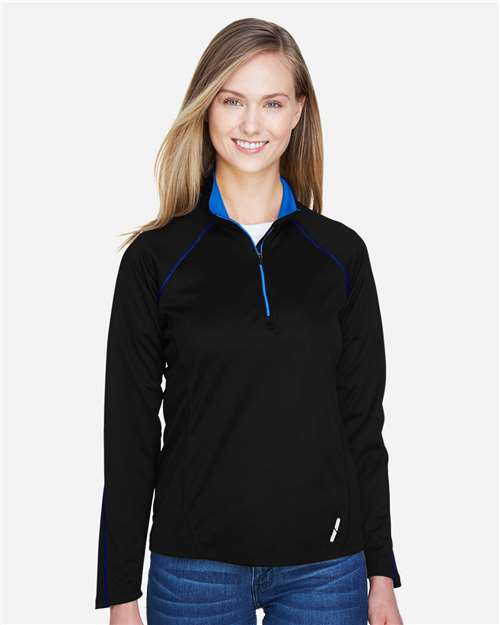 Women's Radar Performance Quarter-Zip Pullover - - 14066 Black True Royal 117D3 78187 AB Exclusive Brands CA New ab Industrial & Workwear Industrial & Workwear - Office Jackets New AB North End Performance Polyester - 100% Pullovers Quarter-Zips S&S Exclusive Brands Tops Womens Zips