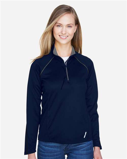 Women's Radar Performance Quarter-Zip Pullover - - 14066 Classic Navy 117D3 78187 AB Exclusive Brands CA New ab Industrial & Workwear Industrial & Workwear - Office Jackets New AB North End Performance Polyester - 100% Pullovers Quarter-Zips S&S Exclusive Brands Tops Womens Zips