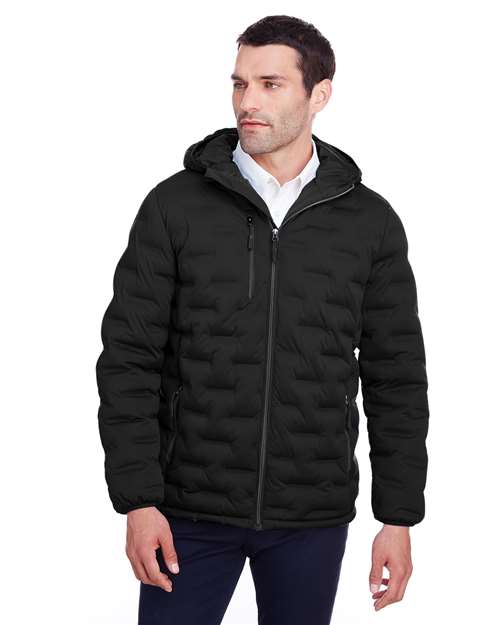 Men's Loft Puffer Jacket - - 14067 Black Carbon 191D3 AB Exclusive Brands CA New ab Full-Zips Hooded Jackets Media Pocket Mens & Unisex NE708 New AB North End Outerwear Pockets Polyester - 100% Puffers Resort & Gift Resort & Gift Gift Shops Resort & Gift Shops Fall & Winter S&S Deep Deals S&S Exclusive Brands Water Resistant Windbreakers Zips